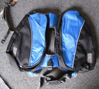 Kyjen Blue Medium Dog Backpack Laid Out Flat